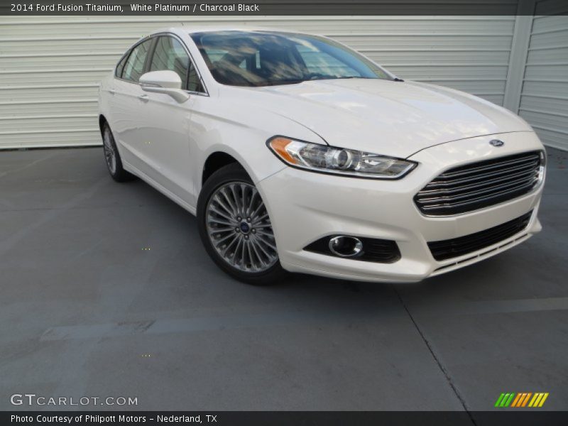 White Platinum / Charcoal Black 2014 Ford Fusion Titanium