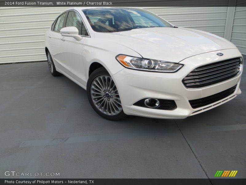 White Platinum / Charcoal Black 2014 Ford Fusion Titanium