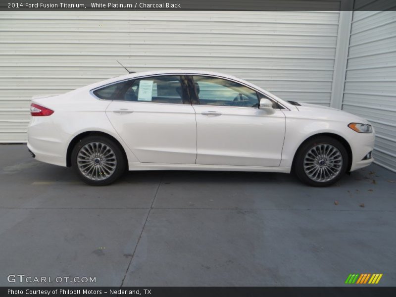 White Platinum / Charcoal Black 2014 Ford Fusion Titanium