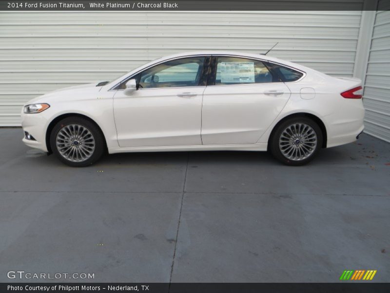 White Platinum / Charcoal Black 2014 Ford Fusion Titanium
