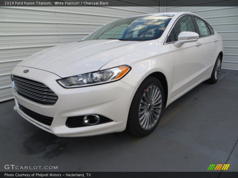 White Platinum / Charcoal Black 2014 Ford Fusion Titanium