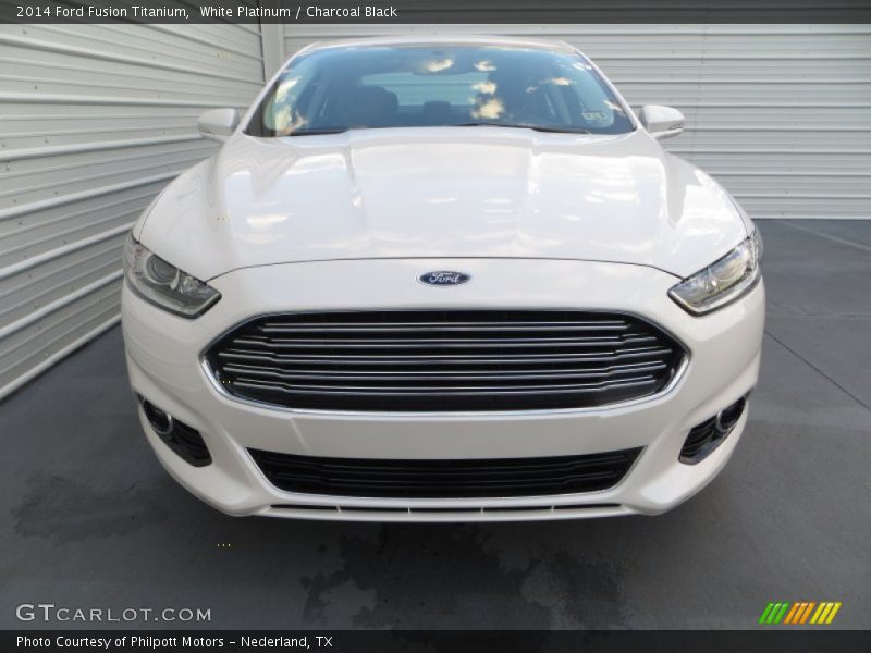 White Platinum / Charcoal Black 2014 Ford Fusion Titanium