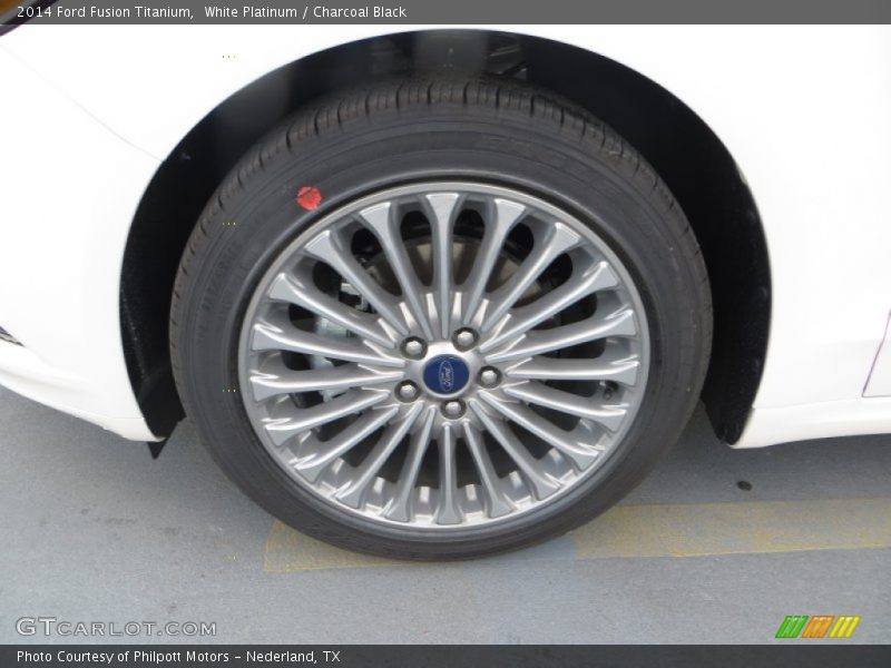 White Platinum / Charcoal Black 2014 Ford Fusion Titanium