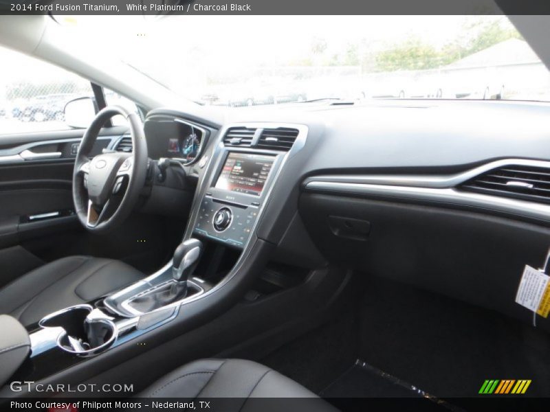 White Platinum / Charcoal Black 2014 Ford Fusion Titanium