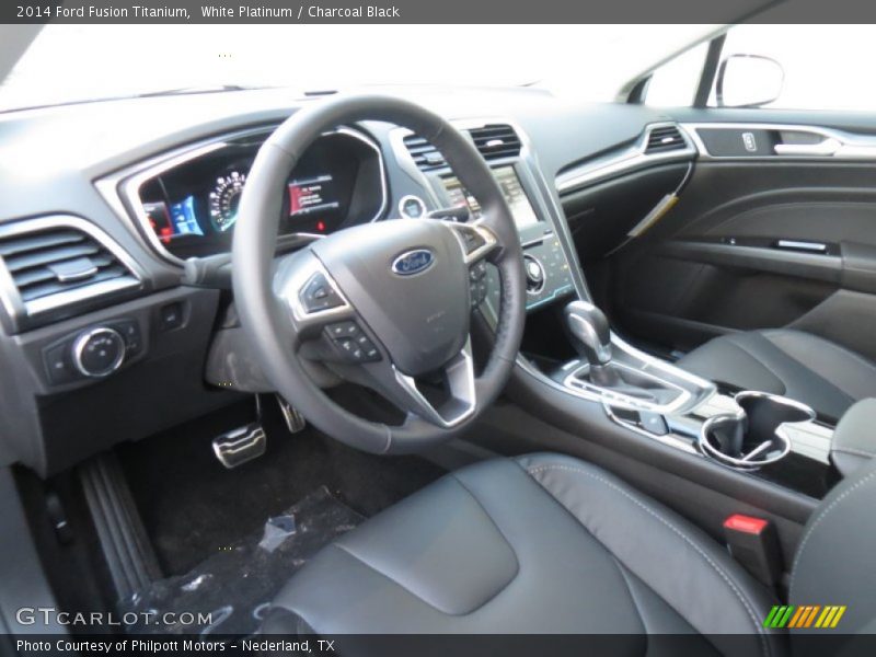 White Platinum / Charcoal Black 2014 Ford Fusion Titanium