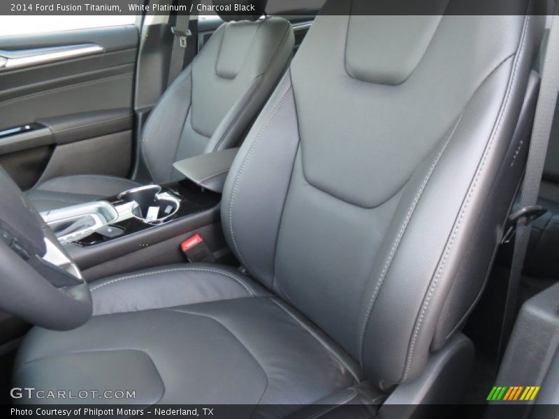 White Platinum / Charcoal Black 2014 Ford Fusion Titanium