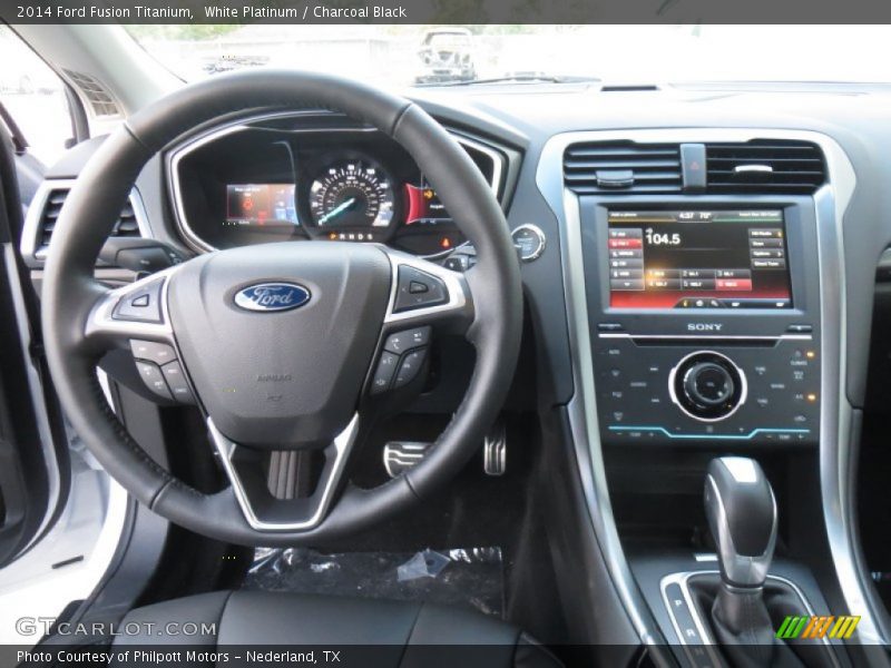 White Platinum / Charcoal Black 2014 Ford Fusion Titanium