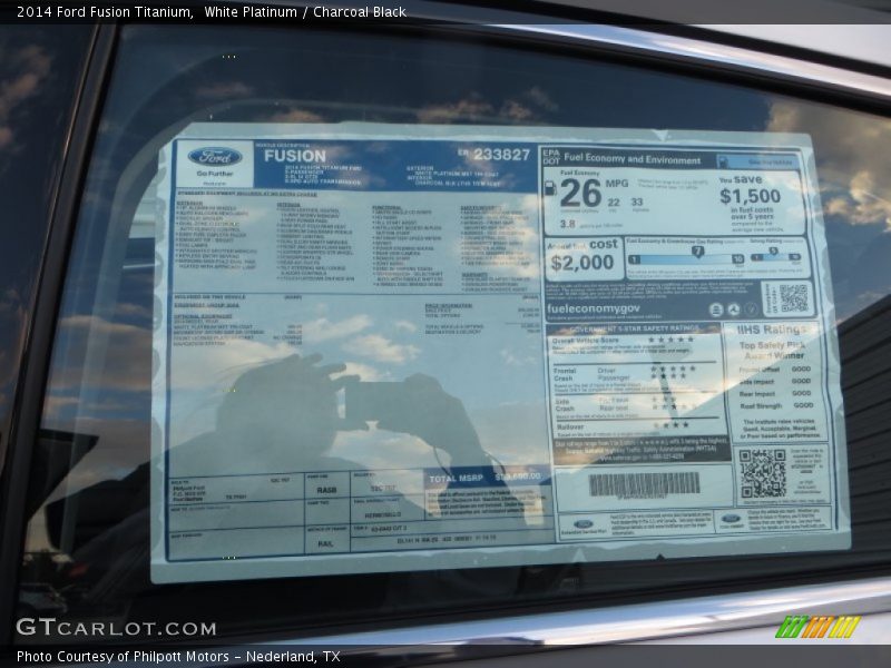 White Platinum / Charcoal Black 2014 Ford Fusion Titanium