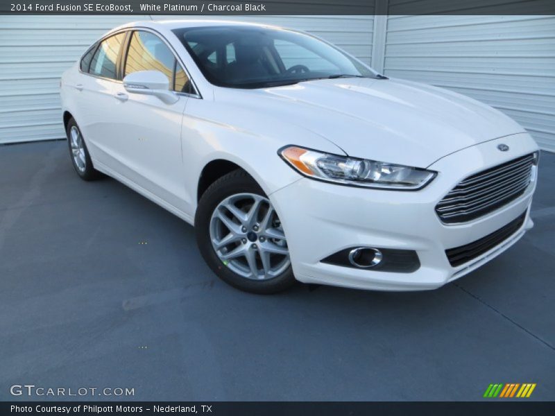 White Platinum / Charcoal Black 2014 Ford Fusion SE EcoBoost
