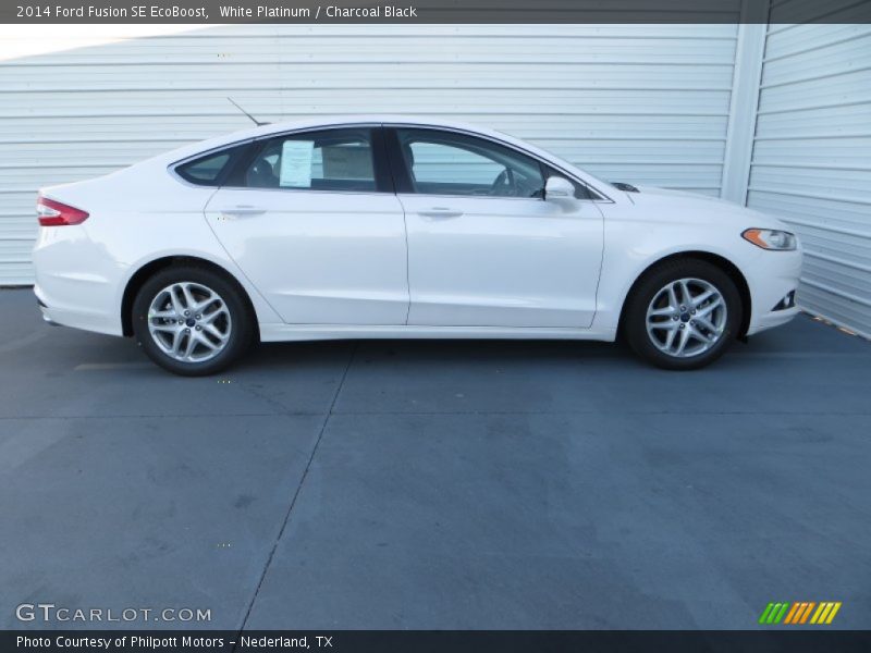 White Platinum / Charcoal Black 2014 Ford Fusion SE EcoBoost