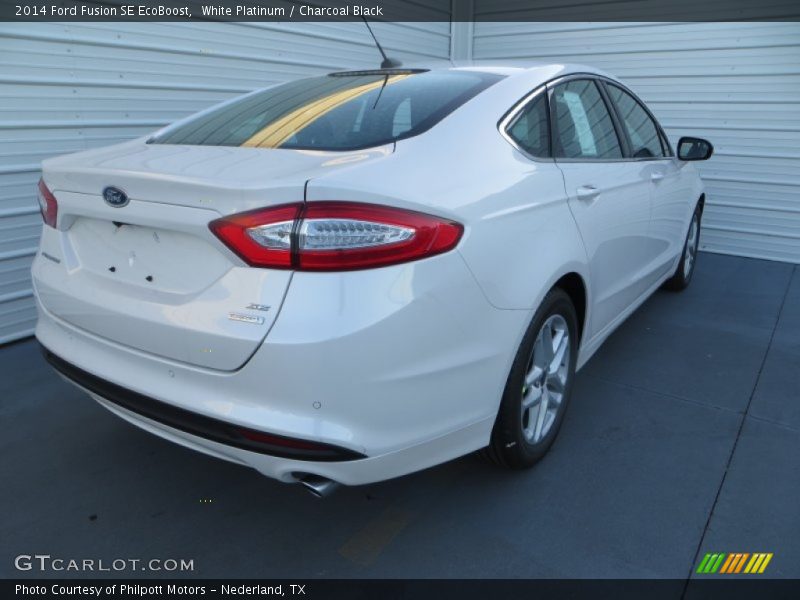 White Platinum / Charcoal Black 2014 Ford Fusion SE EcoBoost