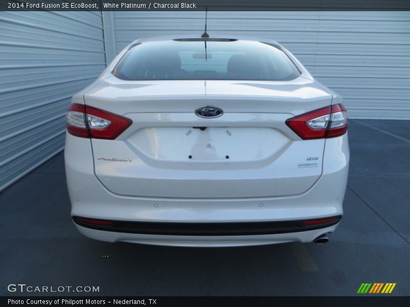 White Platinum / Charcoal Black 2014 Ford Fusion SE EcoBoost