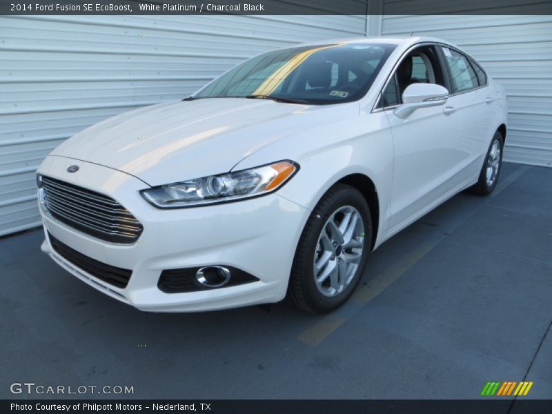 White Platinum / Charcoal Black 2014 Ford Fusion SE EcoBoost