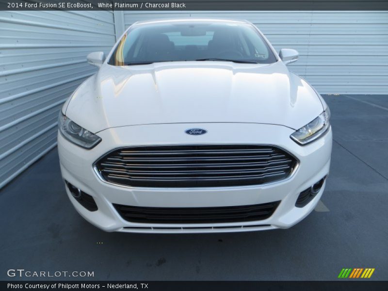 White Platinum / Charcoal Black 2014 Ford Fusion SE EcoBoost