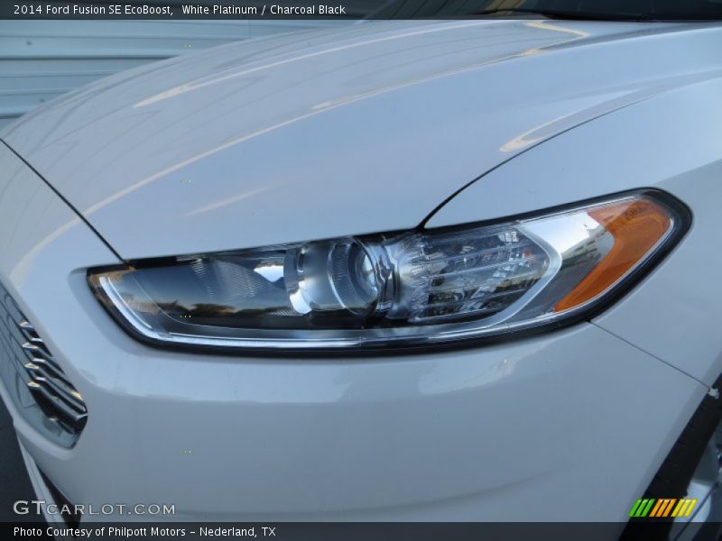 White Platinum / Charcoal Black 2014 Ford Fusion SE EcoBoost