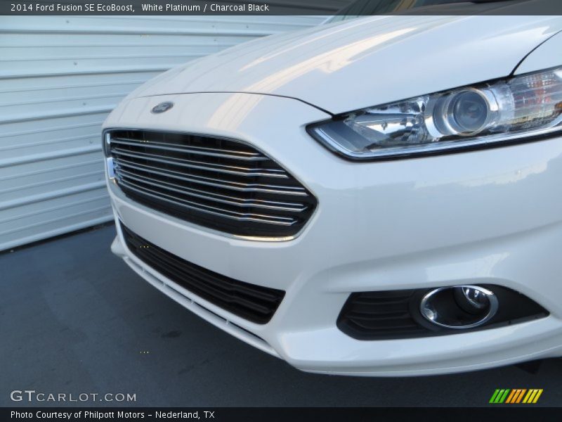 White Platinum / Charcoal Black 2014 Ford Fusion SE EcoBoost
