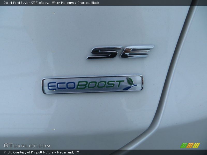 White Platinum / Charcoal Black 2014 Ford Fusion SE EcoBoost