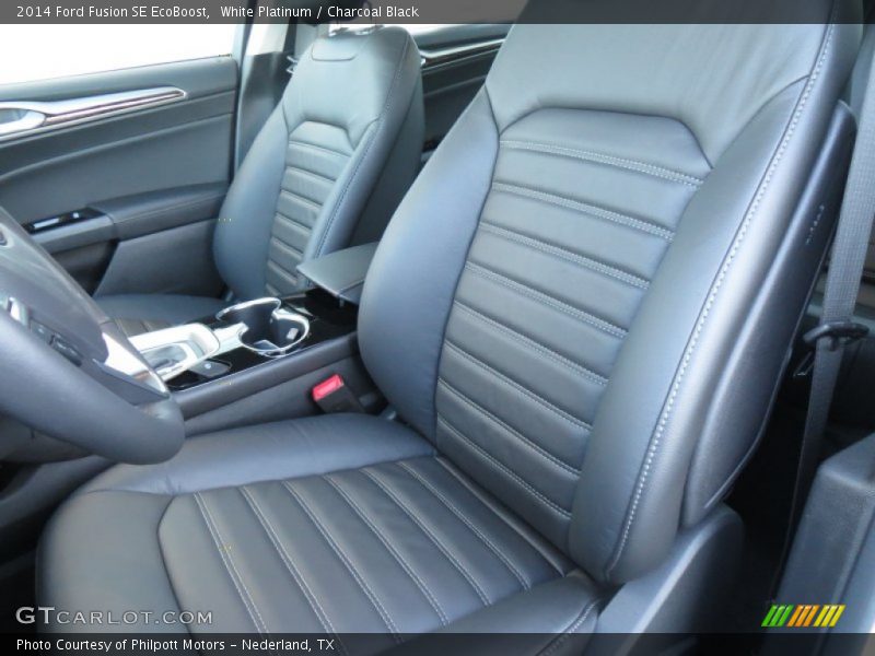 White Platinum / Charcoal Black 2014 Ford Fusion SE EcoBoost