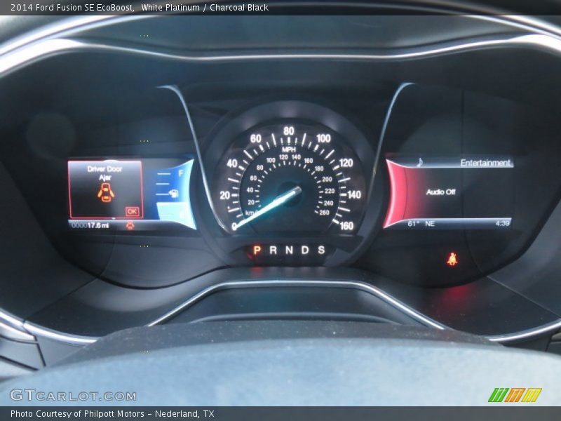 White Platinum / Charcoal Black 2014 Ford Fusion SE EcoBoost