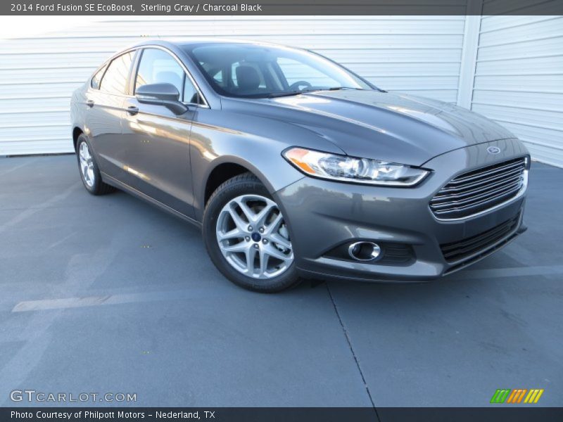 Sterling Gray / Charcoal Black 2014 Ford Fusion SE EcoBoost