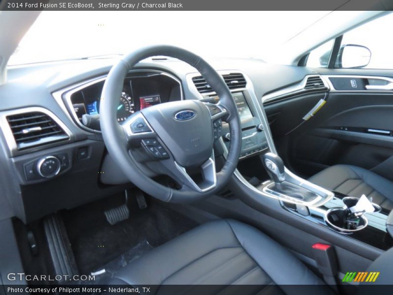 Sterling Gray / Charcoal Black 2014 Ford Fusion SE EcoBoost