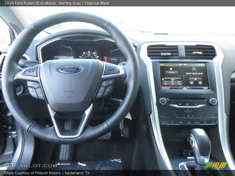 Sterling Gray / Charcoal Black 2014 Ford Fusion SE EcoBoost