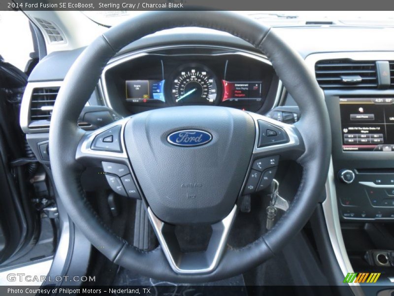 Sterling Gray / Charcoal Black 2014 Ford Fusion SE EcoBoost