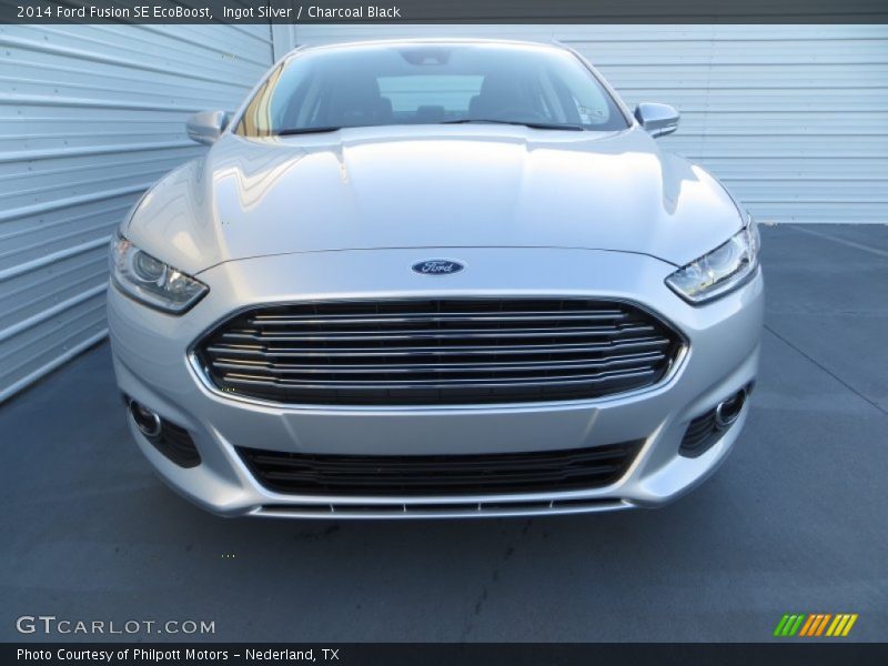 Ingot Silver / Charcoal Black 2014 Ford Fusion SE EcoBoost