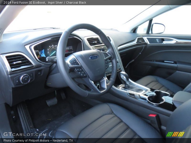 Ingot Silver / Charcoal Black 2014 Ford Fusion SE EcoBoost