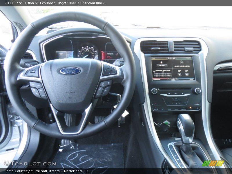 Ingot Silver / Charcoal Black 2014 Ford Fusion SE EcoBoost