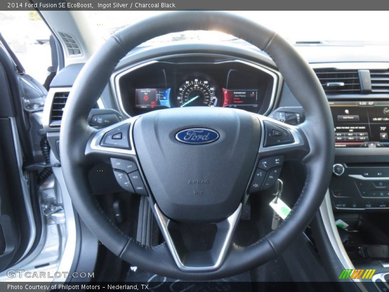 Ingot Silver / Charcoal Black 2014 Ford Fusion SE EcoBoost