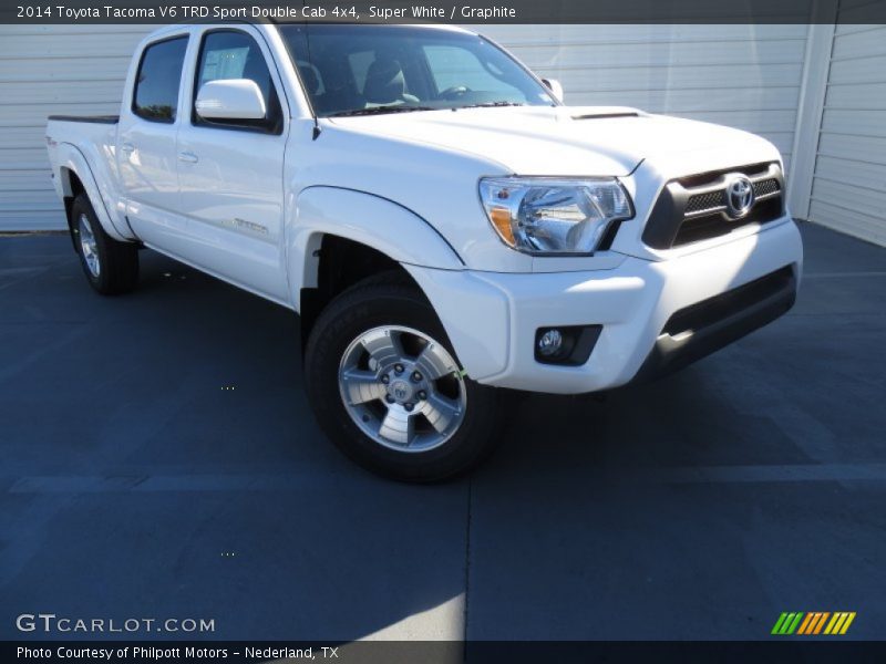 Super White / Graphite 2014 Toyota Tacoma V6 TRD Sport Double Cab 4x4