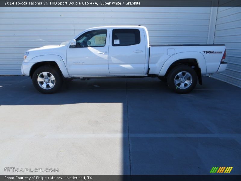 Super White / Graphite 2014 Toyota Tacoma V6 TRD Sport Double Cab 4x4