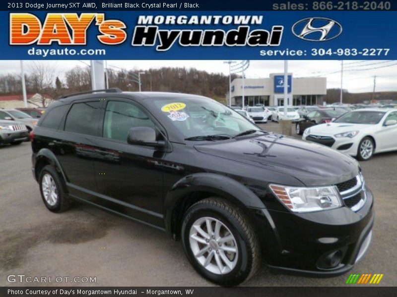 Brilliant Black Crystal Pearl / Black 2013 Dodge Journey SXT AWD