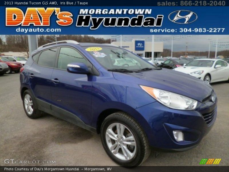 Iris Blue / Taupe 2013 Hyundai Tucson GLS AWD