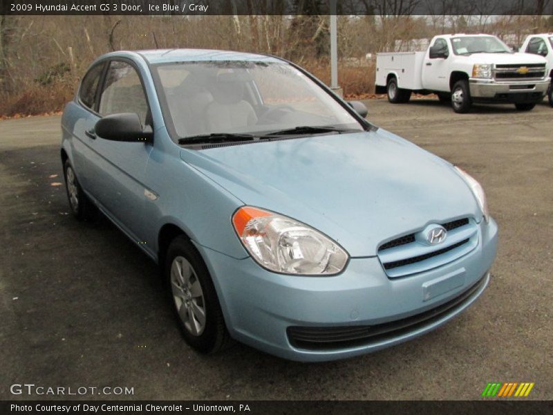 Ice Blue / Gray 2009 Hyundai Accent GS 3 Door
