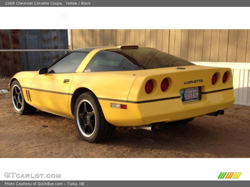 Yellow / Black 1988 Chevrolet Corvette Coupe