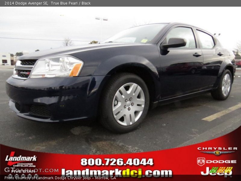 True Blue Pearl / Black 2014 Dodge Avenger SE