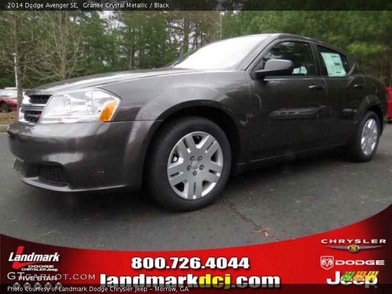 Granite Crystal Metallic / Black 2014 Dodge Avenger SE