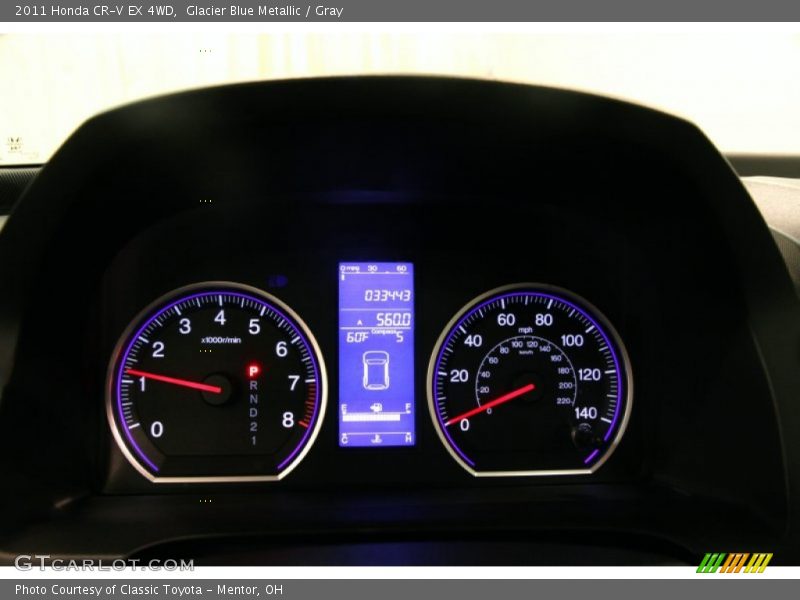 Glacier Blue Metallic / Gray 2011 Honda CR-V EX 4WD
