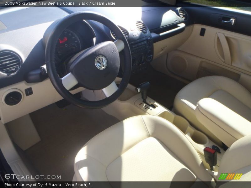 Black / Cream Beige 2008 Volkswagen New Beetle S Coupe