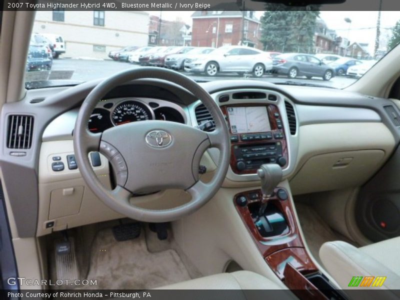 Bluestone Metallic / Ivory Beige 2007 Toyota Highlander Hybrid 4WD