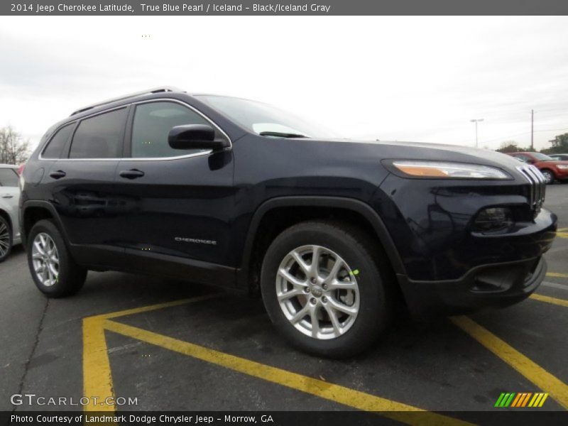 True Blue Pearl / Iceland - Black/Iceland Gray 2014 Jeep Cherokee Latitude