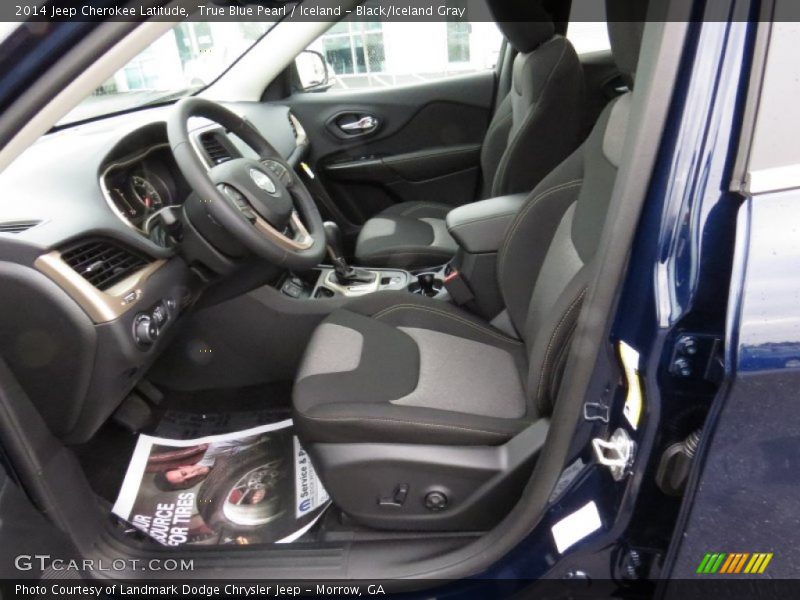 True Blue Pearl / Iceland - Black/Iceland Gray 2014 Jeep Cherokee Latitude