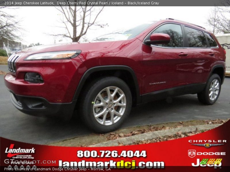 Deep Cherry Red Crystal Pearl / Iceland - Black/Iceland Gray 2014 Jeep Cherokee Latitude