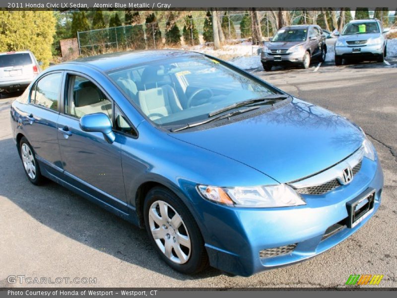 Atomic Blue Metallic / Gray 2011 Honda Civic LX Sedan
