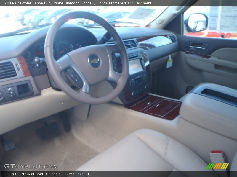 White Diamond Tricoat / Light Cashmere/Dark Cashmere 2014 Chevrolet Tahoe LTZ