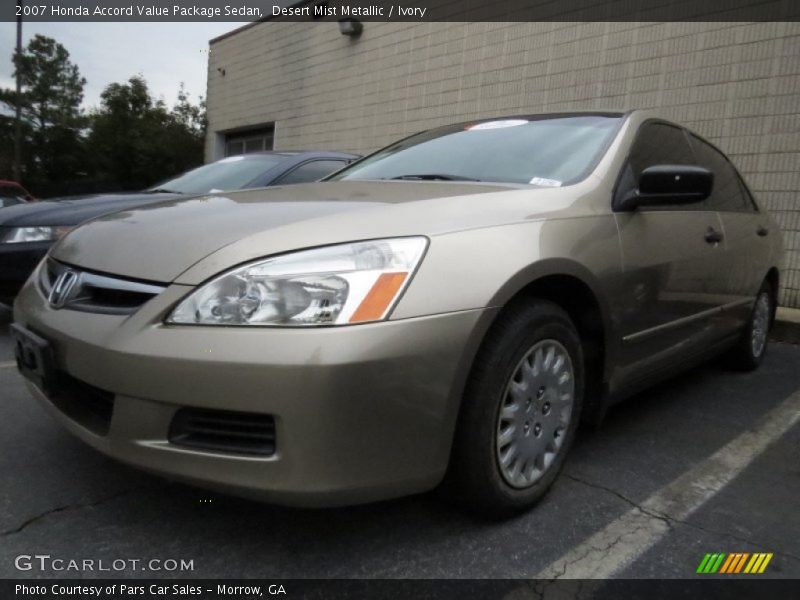 Desert Mist Metallic / Ivory 2007 Honda Accord Value Package Sedan