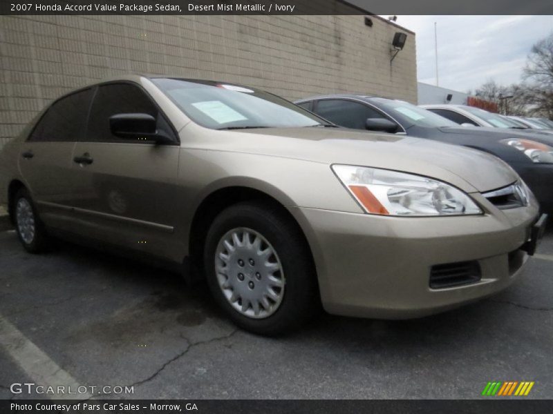 Desert Mist Metallic / Ivory 2007 Honda Accord Value Package Sedan