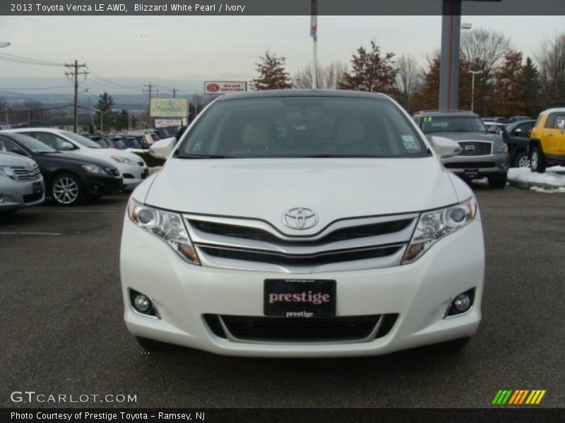 Blizzard White Pearl / Ivory 2013 Toyota Venza LE AWD